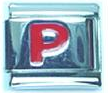 Red letter - P - 9mm Italian charm - Click Image to Close